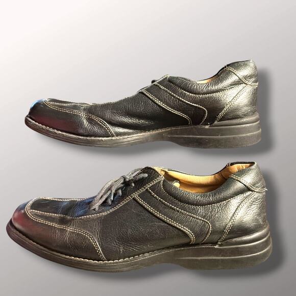 Men\'s Size 11 JOHNSTON & MURPHY Shuler Black Pebbled Leather Oxfords main image 6
